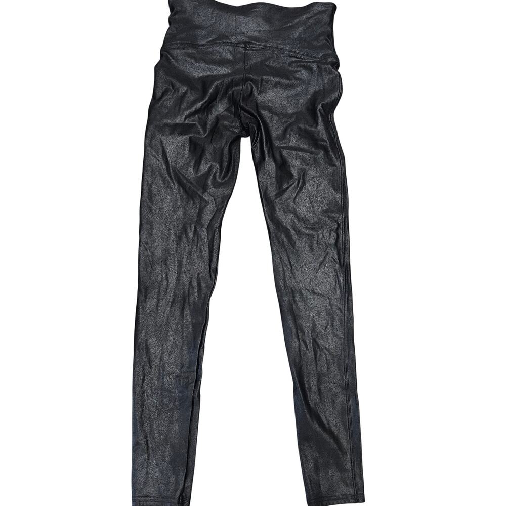 SPANX Faux Leather Leggings Women’s Large Black High Rise Skinny Pull On
